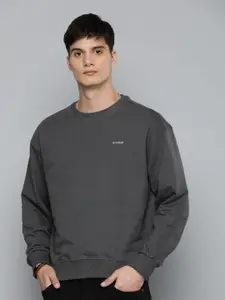 R.Code by The Roadster Life Co. Men Long Sleeve Oversized Pullover