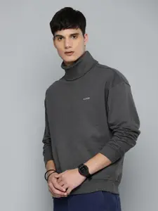 R.Code by The Roadster Life Co. Turtle Neck Cotton Oversized Pullover