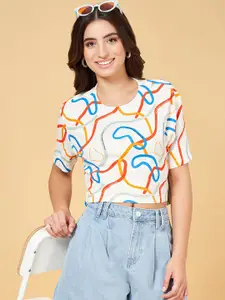 People Abstract Printed Crop Top