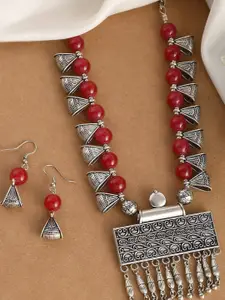 Silvermerc Designs Silver-Plated Stone-Beaded Necklace & Earrings
