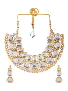Silvermerc Designs Gold-Plated Kundan-Studded Choker Necklace & Earrings