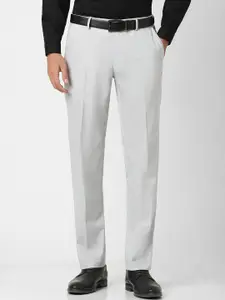 Peter England Men Slim Fit Textured Formal Trousers