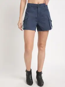 Bene Kleed Women High-Rise regular fit cotton Cargo Shorts