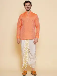 Sethukrishna Self Design Kurta with Dhoti Pants Set