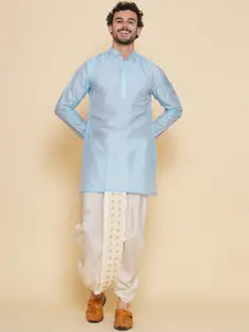 Sethukrishna Mandarin Collar Regular Straight Kurta with Dhoti Pants