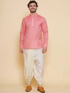 Sethukrishna Mandarin Collar Regular Kurta with Dhoti Pants