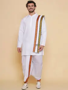 Sethukrishna Straight Kurta & Dhoti Pants with Angavastram