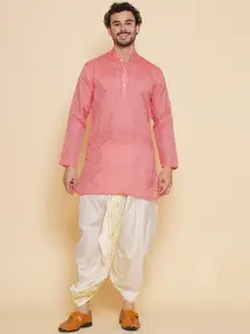 Sethukrishna Mandarin Collar Regular Kurta with Dhoti Pants