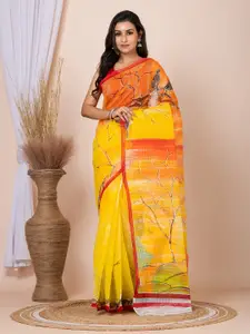 Laa Calcutta Floral Printed Pure Cotton Saree
