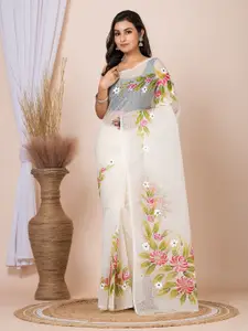 Laa Calcutta Floral Printed Pure Cotton Saree