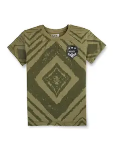 Gini and Jony Boys Geometric Printed Cotton T-shirt