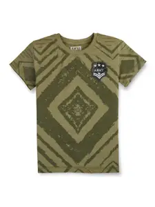 Gini and Jony Boys Geometric Printed Cotton T-shirt