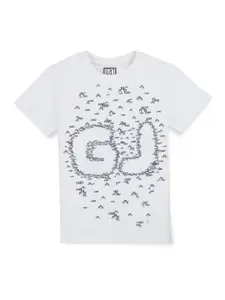 Gini and Jony Boys Abstract Printed Cotton T-shirt