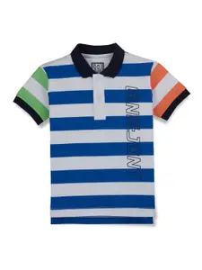 Gini and Jony Boys Striped Polo Collar Cotton T-shirt