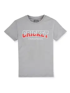 Gini and Jony Boys Typography Printed Cotton T-shirt