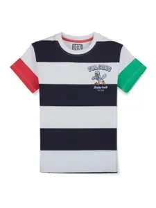 Gini and Jony Boys Striped Round Neck Short Sleeves Cotton T-shirt