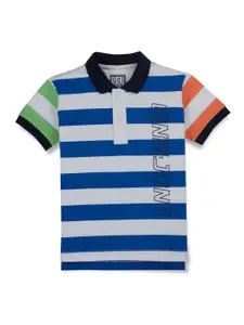 Gini and Jony Boys Striped Polo Collar Cotton T-shirt