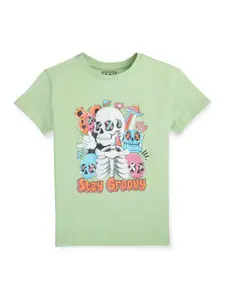 Gini and Jony Boys Graphic Printed Round Neck Short Sleeves Cotton T-shirt