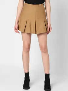 VASTRADO Pleated Pure Cotton Mini Skirt