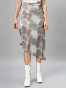 Chemistry Tie-Dyed Asymmetric Midi Skirt