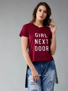 The Roadster Lifestyle Co Typography Printed Pure Cotton Round Neck Tshirt