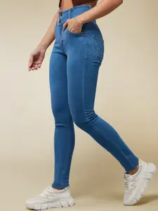 The Roadster Lifestyle Co. Confidence Overcomes World Blue Women High-Rise Skinny-Fit Jean