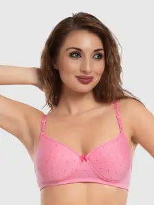 Daisy Dee Geometric Self Design Full Coverage Cotton Everyday Bra With All Day Comfort
