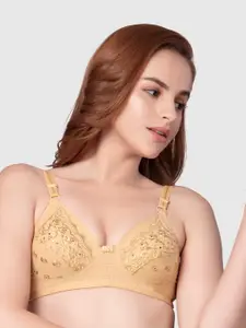 Daisy Dee Floral Embroidered Full Coverage Cotton Everyday Bra With All Day Comfort