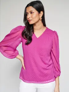 AND V-Neck Puff Sleeve Top