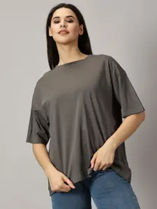 THE HOLLANDER Drop Shoulder Sleeves Cotton Oversized T-shirt