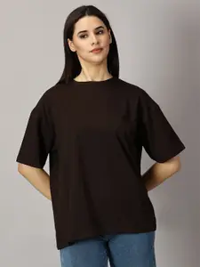 THE HOLLANDER Drop Shoulder Sleeves Cotton Oversized T-shirt