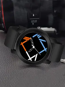 IIK COLLECTION Men Multi-color Round Dial Adjustable Flexible Silicon Strap Watch