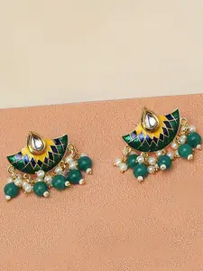 OOMPH Meenakari Kundan Studded Chandbalis