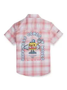 Gini and Jony Boys Tartan Checks Opaque Cotton Casual Shirt