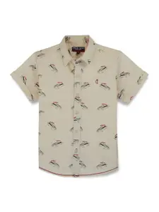 Gini and Jony Boys Conversational Printed Opaque Cotton Casual Shirt