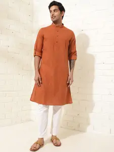 Fabindia Mandarin Collar Cotton Printed Kurta