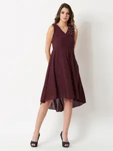 Chemistry Georgette V-Neck Fit & Flare Midi Casual Dress