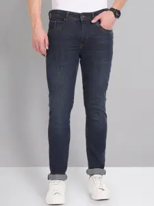 AD By Arvind Men Slim Fit Low Distress Light Fade Jeans