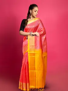 Unnati Silks Ethnic Motifs Woven Design Zari Handloom Pure Silk Kanjeevaram Saree