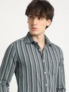 THE BEAR HOUSE Men Tailored Fit Opaque Striped Formal Shirt