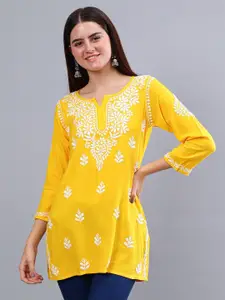 Seva Chikan Ethnic Motifs Embroidered Lucknowi Chikankari Kurti