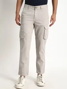 The Roadster Lifestyle Co Pure Cotton Regular fit Mid-Rise Cargo Trousers