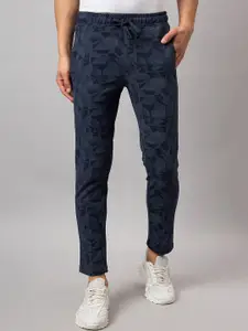 Club York Men Geometric Printed Cotton Mid Rise Track Pants