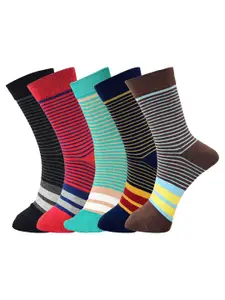 BAESD Pack of 5 Striped Calf-Length Socks