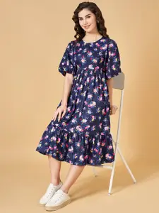 YU by Pantaloons Floral Print Fit & Flare Midi Dress