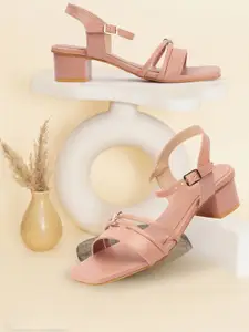 Picktoes Open Toe Block Heels