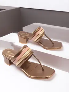 Picktoes Striped Block Heels