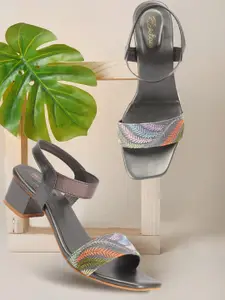 Picktoes Embellished Block Heels