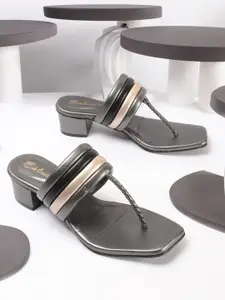 Picktoes Striped Block Heels