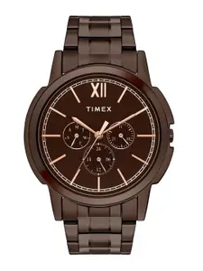 Timex Men Brass Dial & Stainless Steel Analogue Multi Function Watch TW000U324-EX